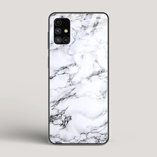 Marble White Luna - Samsung Galaxy M51 Glass Case