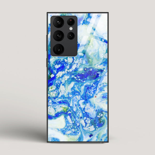 Blue Acid Marble - Samsung Galaxy S22 Ultra Glass Case