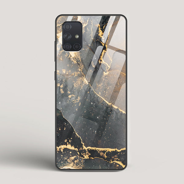 Black Gold Marble - Samsung Galaxy A71 Glass Case