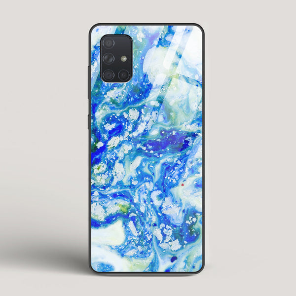 Blue Acid Marble - Samsung Galaxy A71 Glass Case