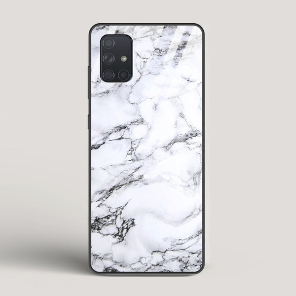 Marble White Luna- Samsung Galaxy A71 Glass Case