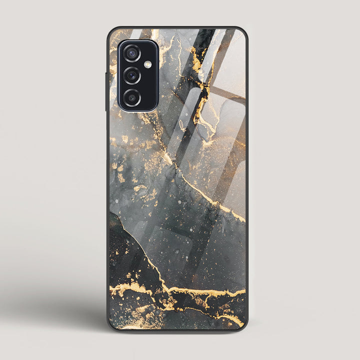 Black Gold Marble - Samsung Galaxy M52 5G Glass Case