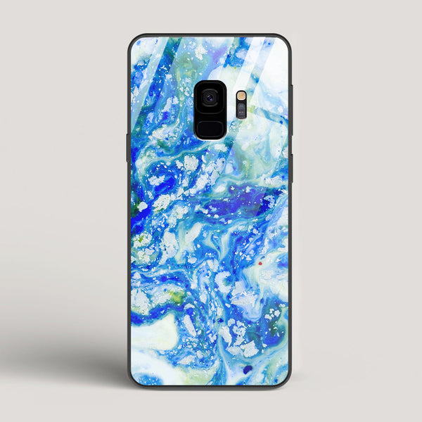 Blue Acid Marble - Samsung Galaxy S9 Glass Case