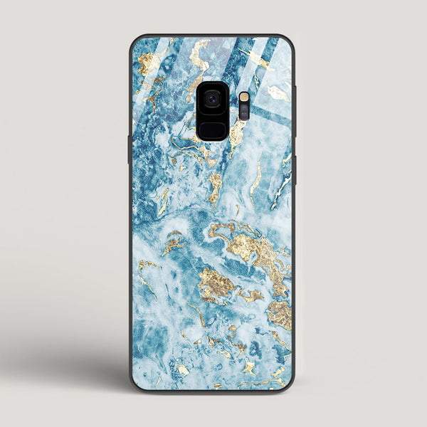 Blue & Gold Marble - Samsung Galaxy S9 Glass Case