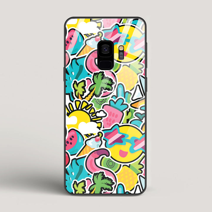 Tropical Summer Patterns - Samsung Galaxy S9 Glass Case
