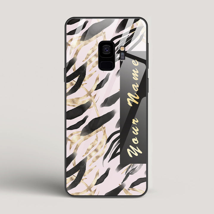 Golden Leaves  Name Edition Gold - Samsung Galaxy S9 Glass Case