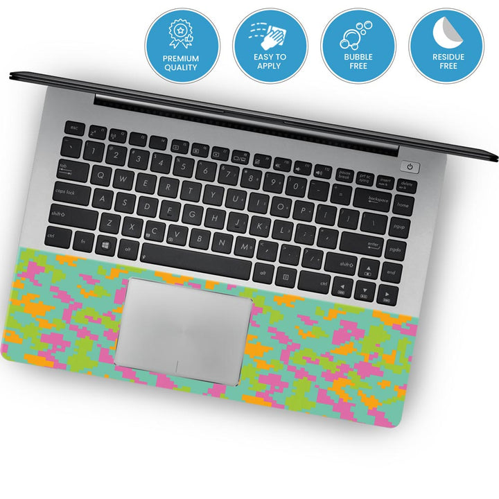 Sea Green Glitched Pattern Camo  - Laptop Skins