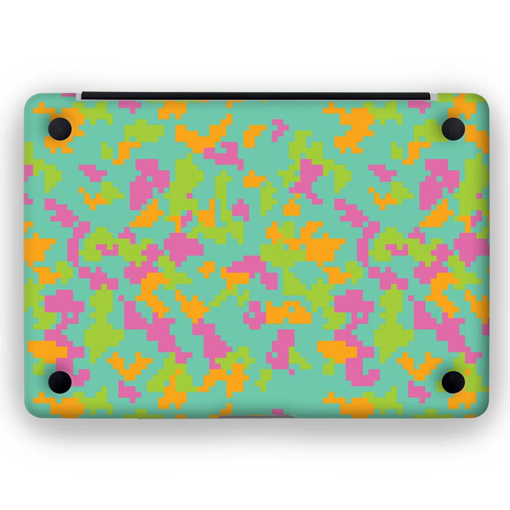 Sea Green Glitched Pattern Camo - MacBook Skins