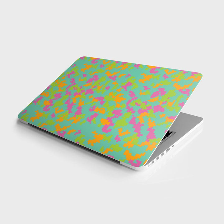 Sea Green Glitched Pattern Camo  - Laptop Skins