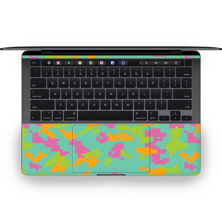 Sea Green Glitched Pattern Camo - MacBook Skins