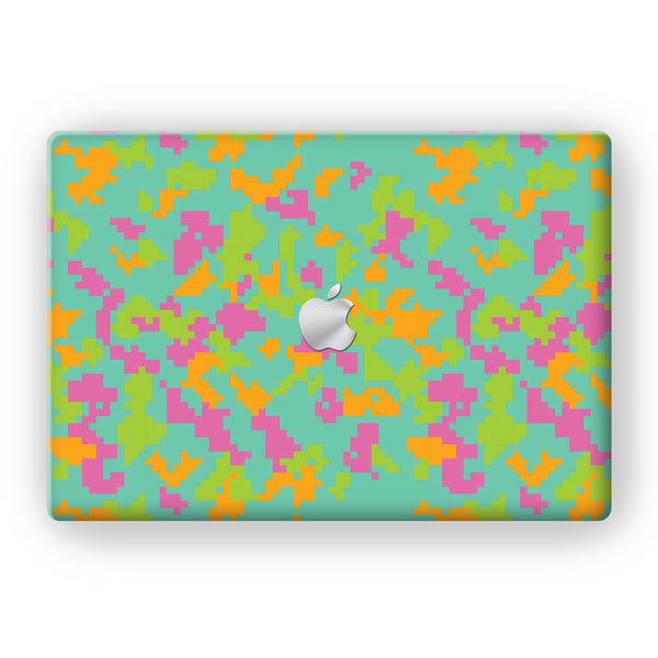 Sea Green Glitched Pattern Camo - MacBook Skins