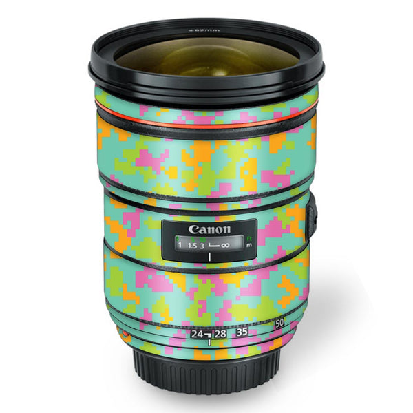 Sea Green Glitched Pattern - Canon Lens Skin