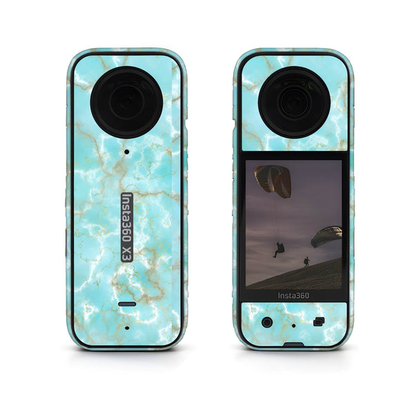 Sky Blue Marble Insta360 Skin