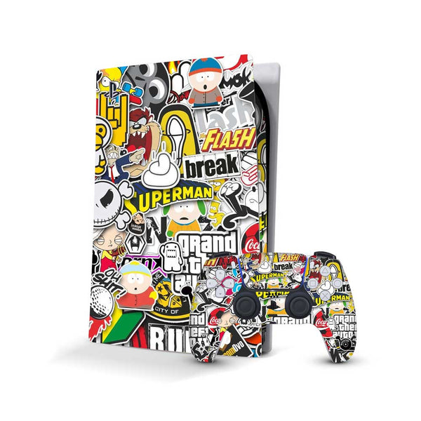 Sticker bomb 08 - Sony PlayStation 5 Console Skins