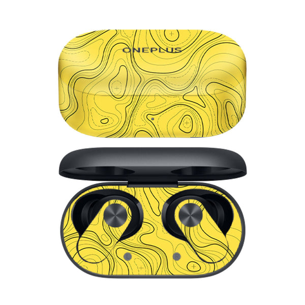 Topographic Yellow Map - OnePlus Nord Buds 2 Skins
