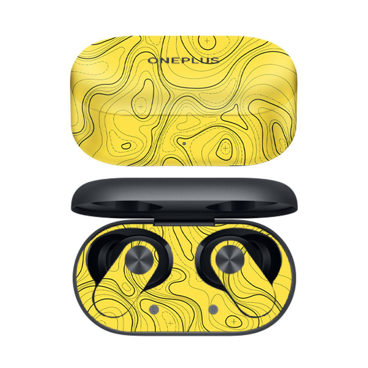 Topographic Yellow Map - OnePlus Nord Buds 2R Skins