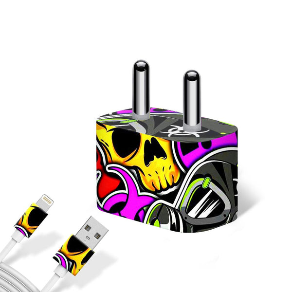 Toxic StickerArt - charger skins for apple charger 5W by Sleeky India