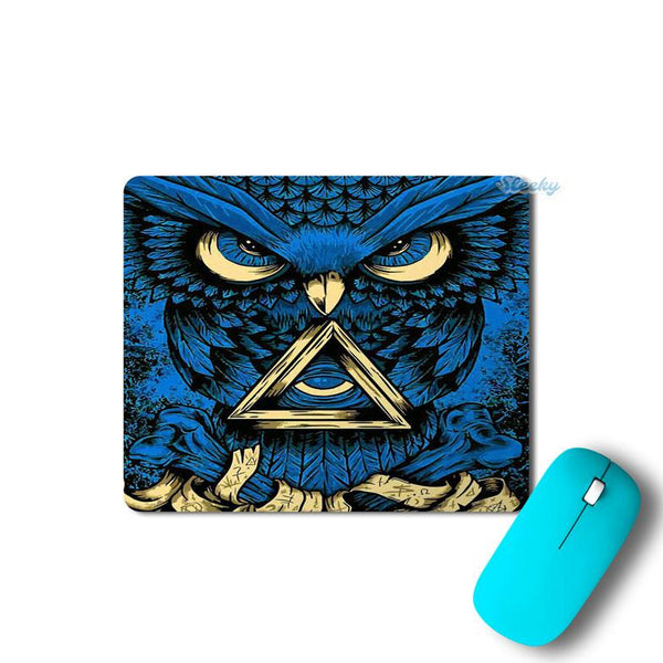 trippy-owl-blue-2 Mousepad