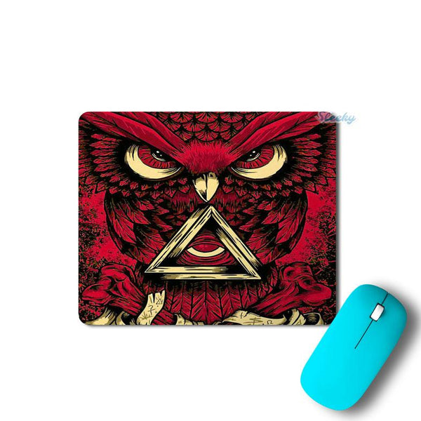 trippy-owl-red-1 Mousepad