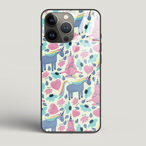 Unicorn Love - iPhone 13 Pro Max Glass Gripper Case