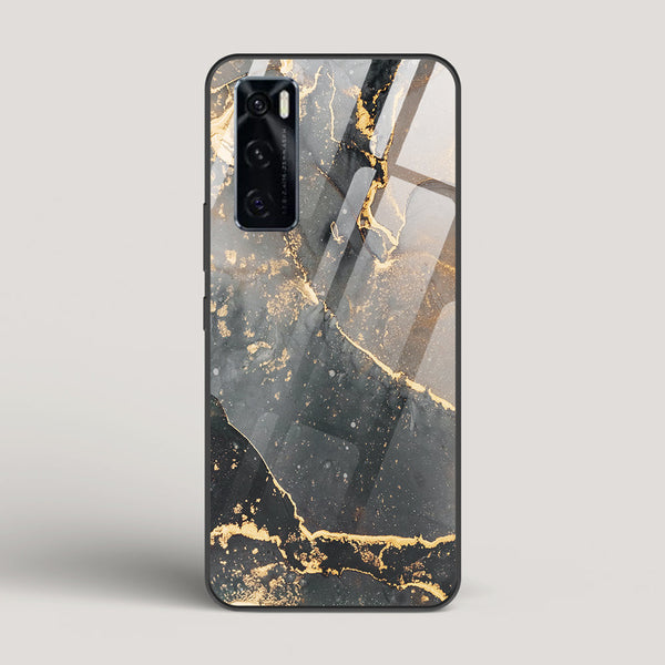 Black Gold Marble - vivo V20 SE Glass Case