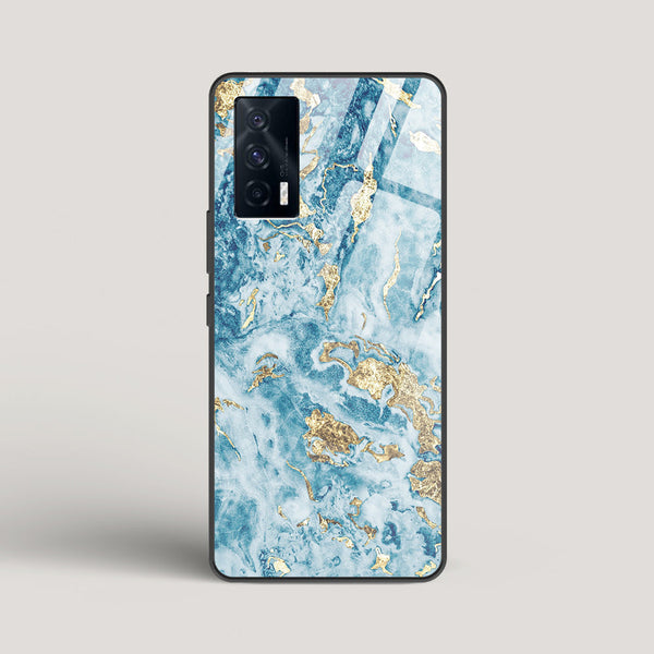 Blue & Gold Marble - vivo iQOO Neo 5 Glass Case