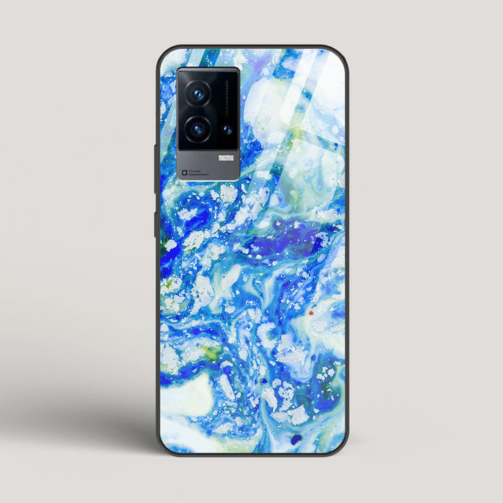 Blue Acid Marble - vivo iQOO 9 Glass Case