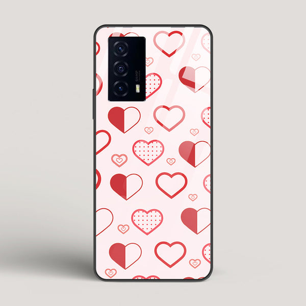 Abstract Heart Pattern - Vivo Iqoo Z5 Glass Gripper Case