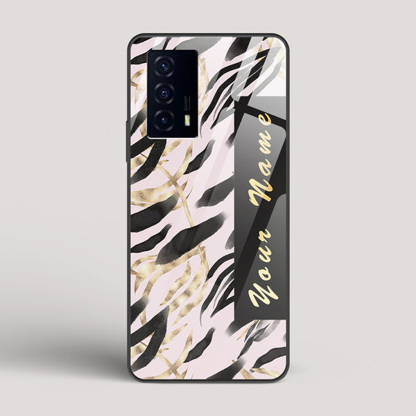 Golden Leaves  Name Edition Gold - Vivo iQOO Z5 Glass Case
