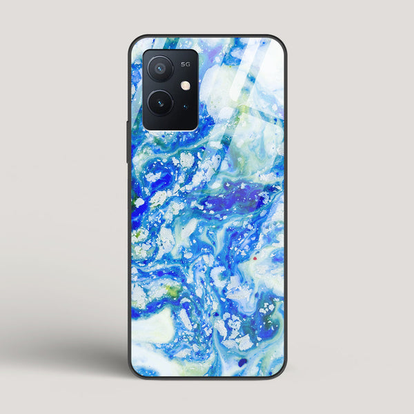 Blue Acid Marble - vivo iQOO Z6 Glass Case