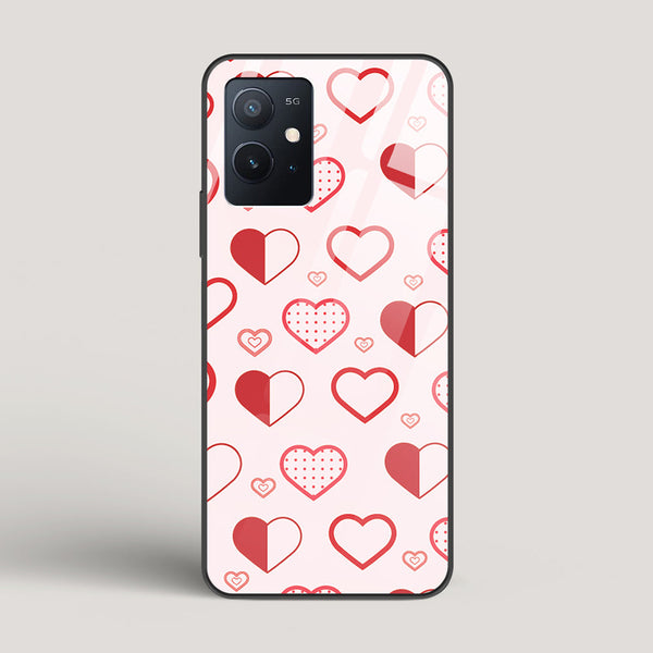 Abstract Heart Pattern - Vivo Iqoo Z6 Glass Gripper Case