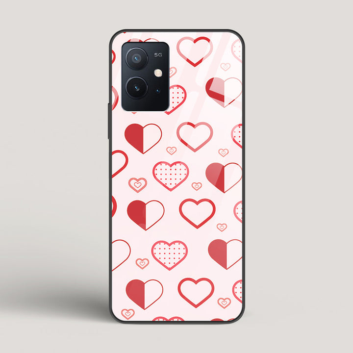 Abstract Heart Pattern - Vivo Iqoo Z6 Glass Gripper Case