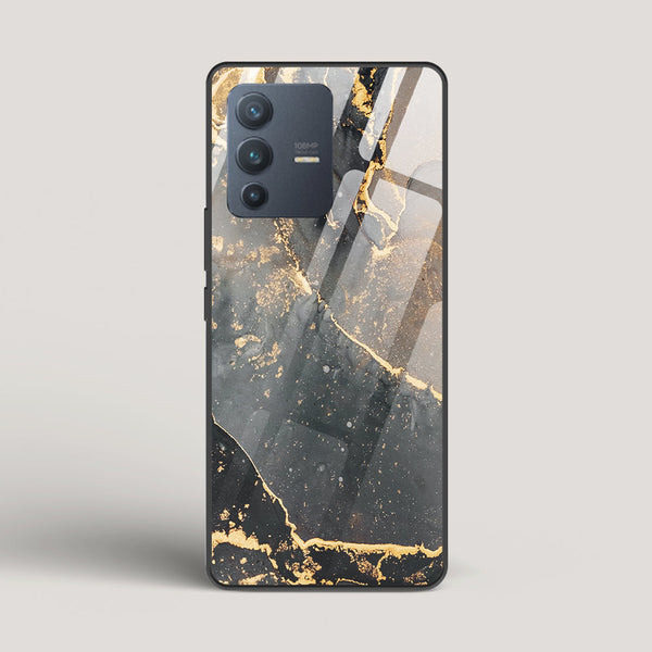 Black Gold Marble - vivo V23 Pro Glass Case