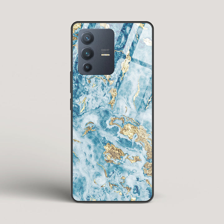 Blue & Gold Marble - vivo V23 Pro Glass Case