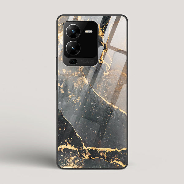 Black Gold Marble - vivo V25 Pro Glass Case