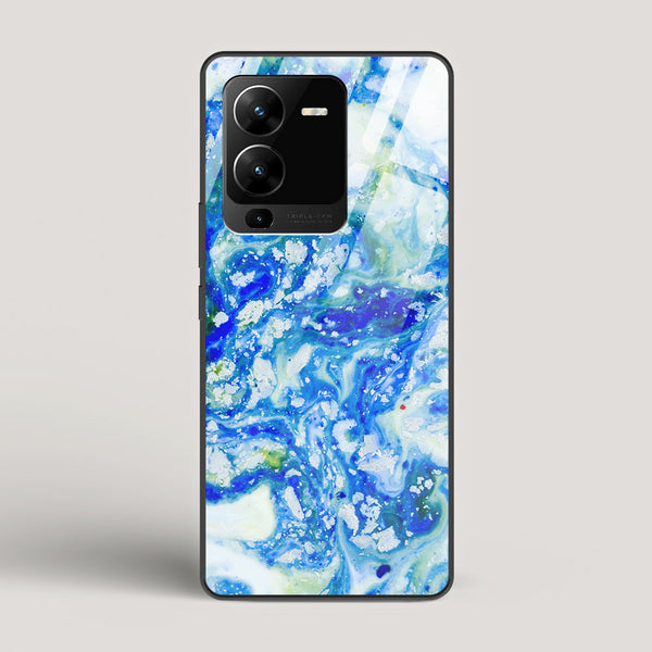Blue Acid Marble - vivo V25 Pro Glass Case