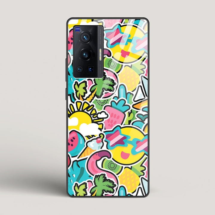 Tropical Summer Patterns - vivo X70 Pro Glass Case