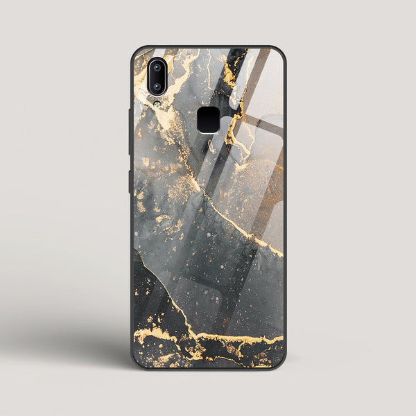Black Gold Marble - vivo Y91 Glass Case