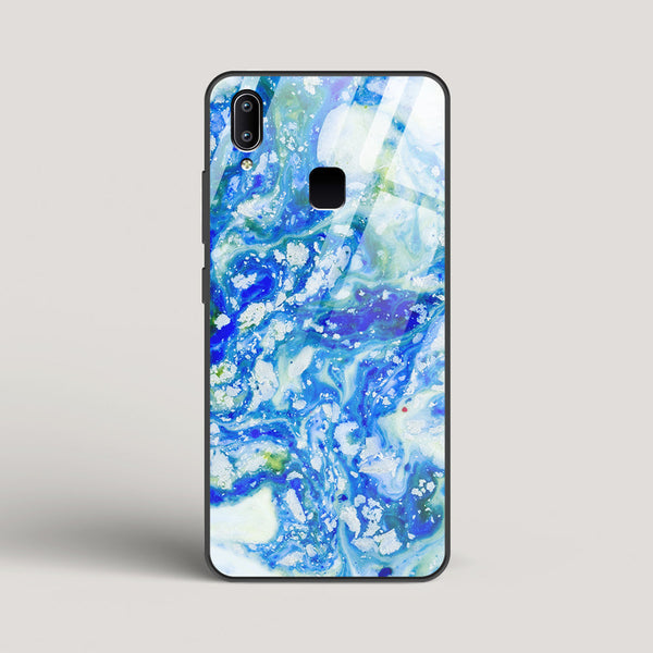 Blue Acid Marble - vivo Y91 Glass Case