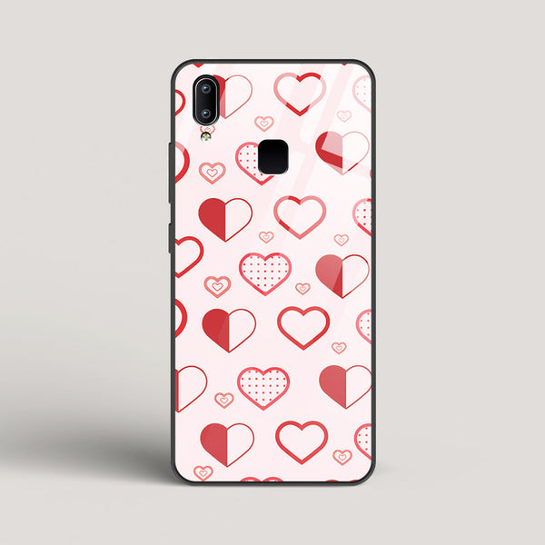 Abstract Heart Pattern - Vivo Y95 Glass Gripper Case