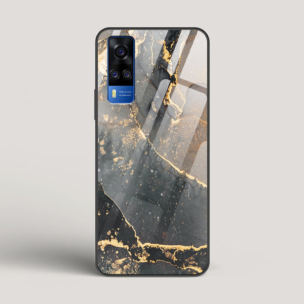 Black Gold Marble - vivo Y51 Glass Case