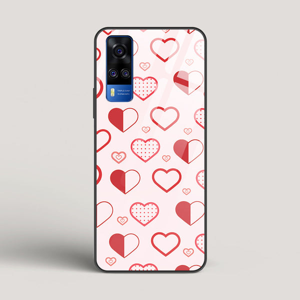 Abstract Heart Pattern - VIVO Y51 Glass Gripper Case