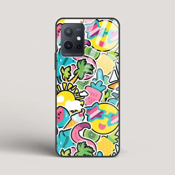 Tropical Summer Patterns  - vivo Y75 5G Glass Case