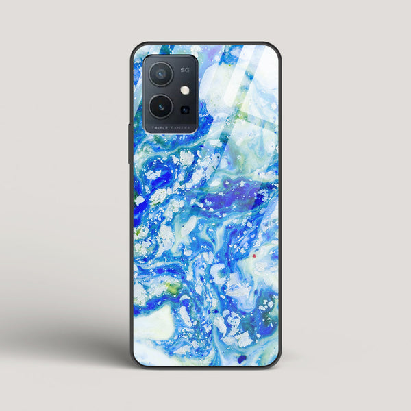Blue Acid Marble - vivo Y75 5G Glass Case