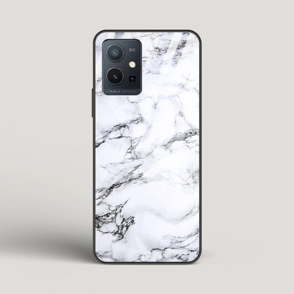 Marble White Luna - vivo Y75 5G Glass Case