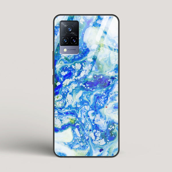 Blue Acid Marble  - vivo V21 Glass Case