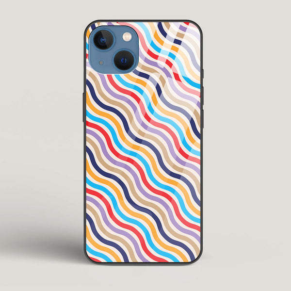Wavy Striped Lines - iPhone 13 Mini Glass Gripper Case