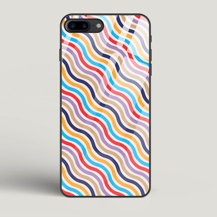 Wavy Striped Lines - iPhone 7 Plus Glass Gripper Case