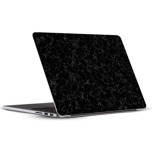 White Veined Black Marble - Laptop Skins
