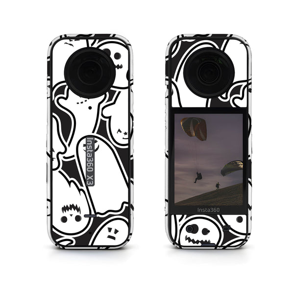 White Halloween Pattern Insta360 Skin